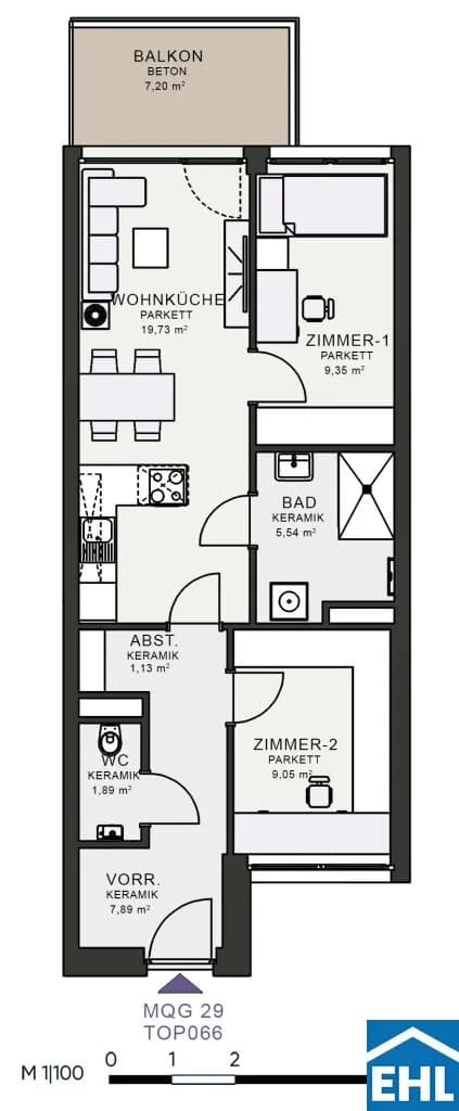 3-Zimmer-Wohnung mieten in Graz – 55,41 m², € 853 – Bild 7 von 7