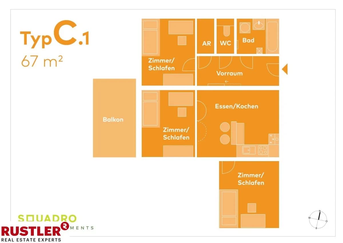 3-Zimmer-Wohnung mieten in Linz – 67 m², € 1.151 – Bild 12 von 13