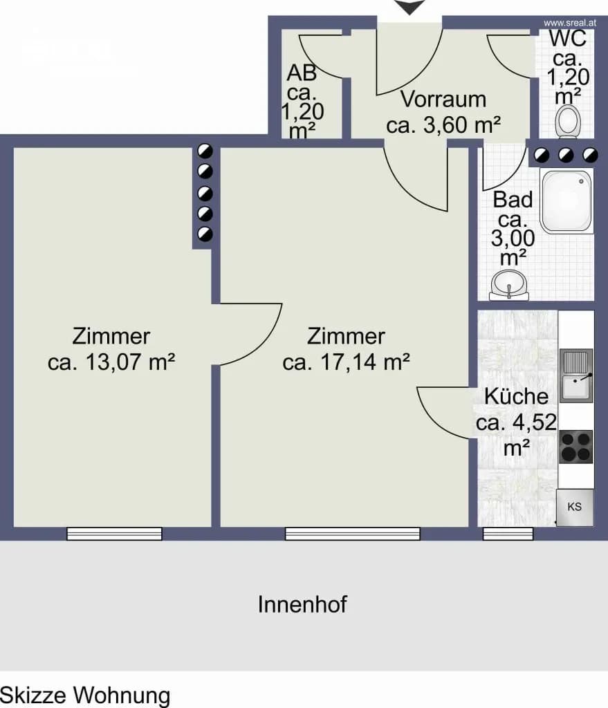 Immobilie kaufen in Wien – 43,73 m², € 285.000 – Bild 13 von 14