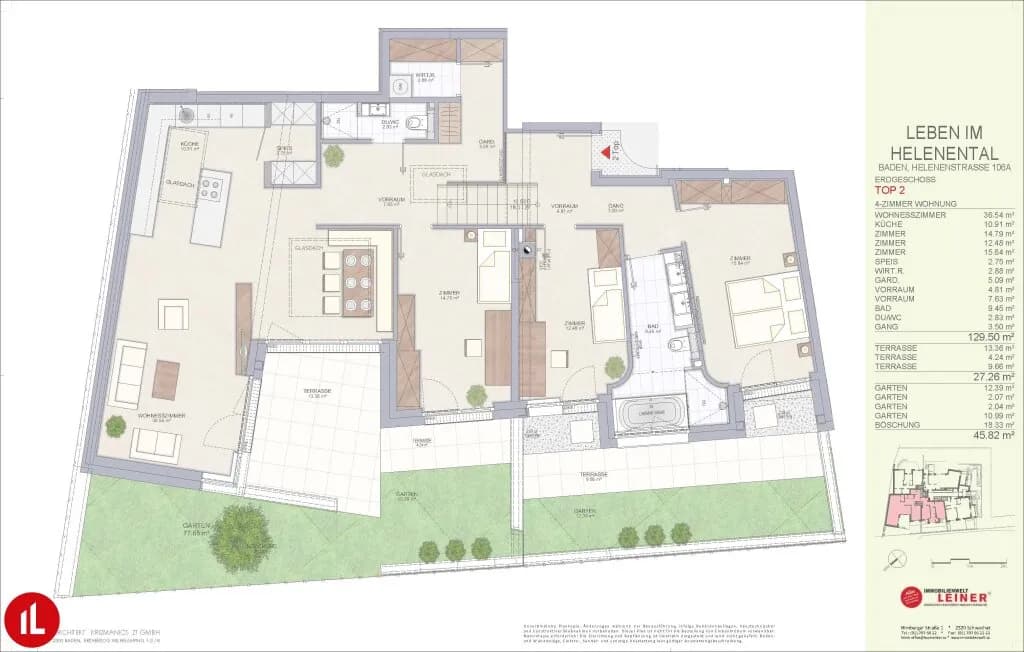 4-Zimmer-Wohnung mieten in Baden – 129,5 m², € 2.720 – Bild 8 von 8