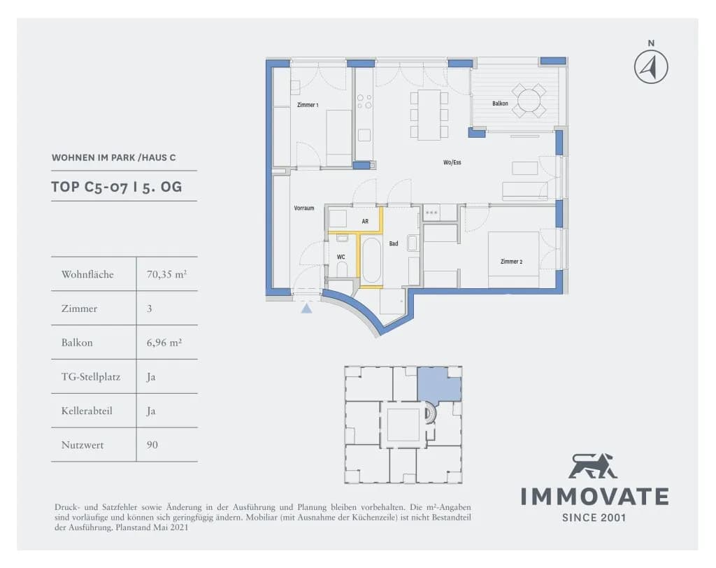 3-Zimmer-Wohnung mieten in Graz – 70,33 m², € 1.000 – Bild 10 von 10