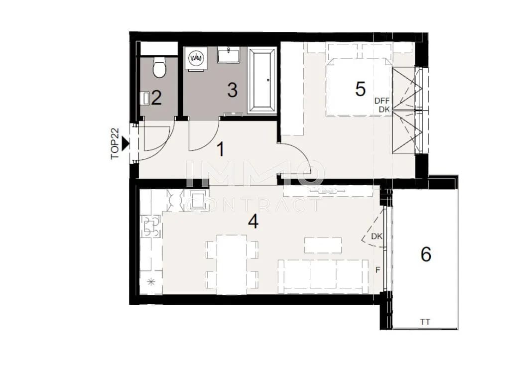 2-Zimmer-Wohnung kaufen in Wien – 44,47 m², € 302.500 – Bild 7 von 7