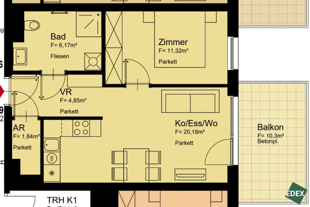 2-Zimmer-Wohnung mieten in Wien – 45 m², € 849 – Bild 15 von 15