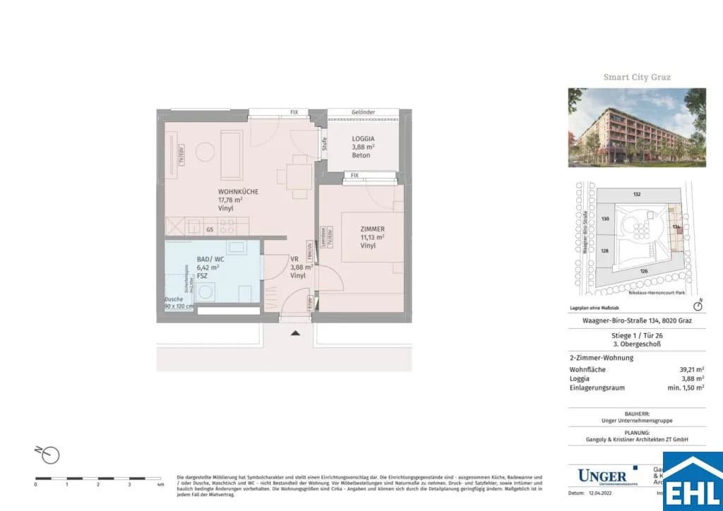 2-Zimmer-Wohnung mieten in Graz – 39,12 m², € 635 – Bild 20 von 20