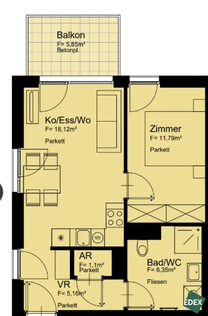 2-Zimmer-Wohnung mieten in Wien – 41 m², € 909 – Bild 15 von 15