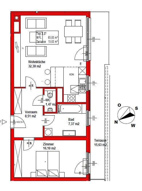 2-Zimmer-Wohnung mieten in Wien – 65,83 m², € 1.380 – Bild 11 von 11