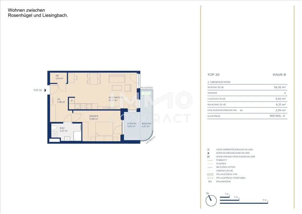 2-Zimmer-Wohnung kaufen in Wien – 56,32 m², € 369.000 – Bild 9 von 9