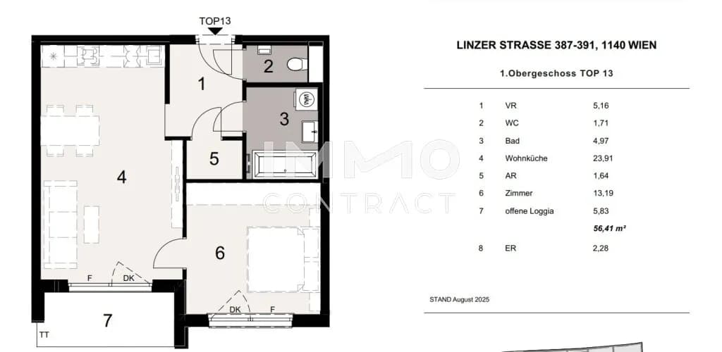 2-Zimmer-Wohnung kaufen in Wien – 50,58 m², € 351.200 – Bild 4 von 4