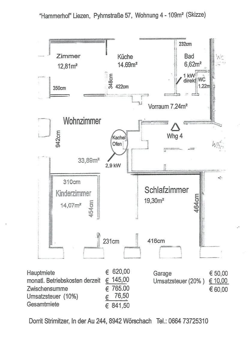 4-Zimmer-Wohnung mieten in Liezen – 109 m², € 842 – Bild 6 von 8