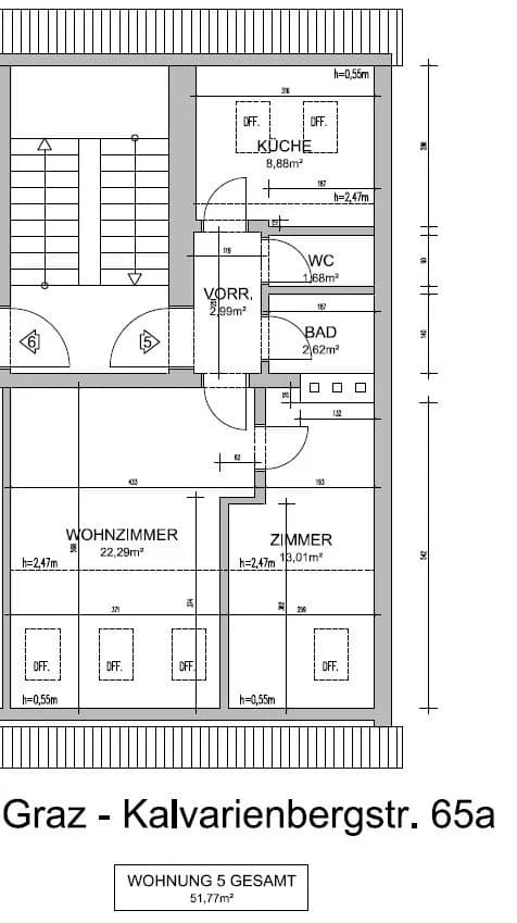 2-Zimmer-Wohnung mieten in Graz – 50,73 m², € 660 – Bild 2 von 2