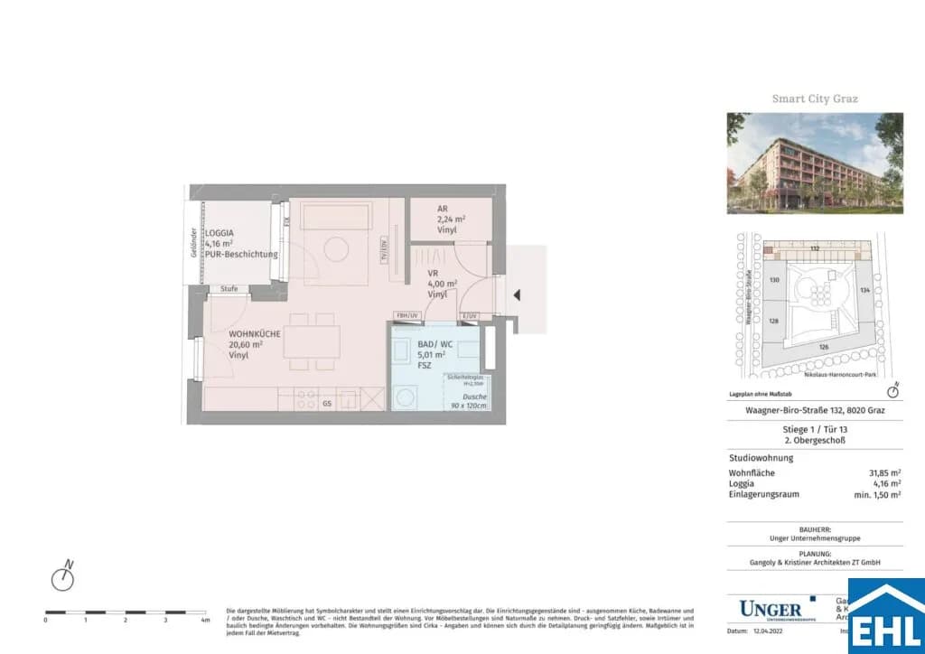 1-Zimmer-Wohnung mieten in Graz – 31,8 m², € 495 – Bild 20 von 20
