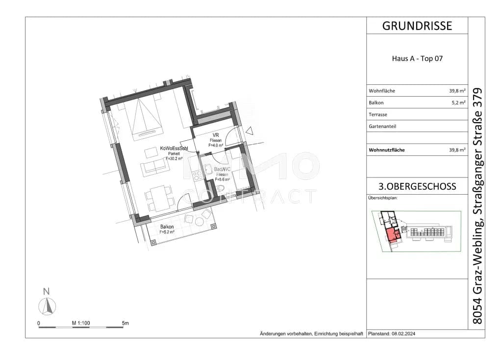 1-Zimmer-Wohnung mieten in Graz – 39,8 m², € 524 – Bild 10 von 10