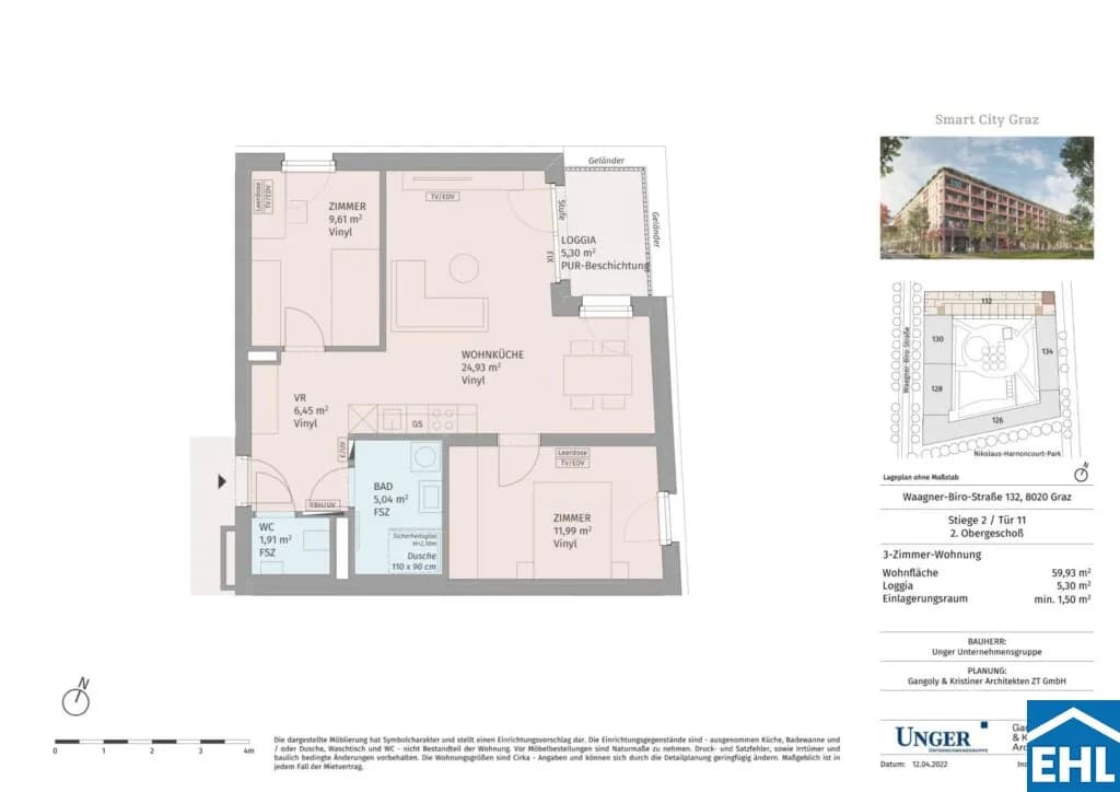 3-Zimmer-Wohnung mieten in Graz – 59,9 m², € 925 – Bild 27 von 27