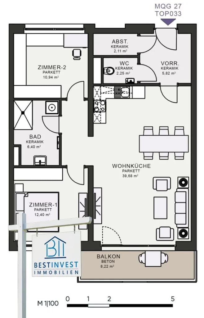 3-Zimmer-Wohnung mieten in Graz – 79,61 m², € 1.240 – Bild 9 von 9