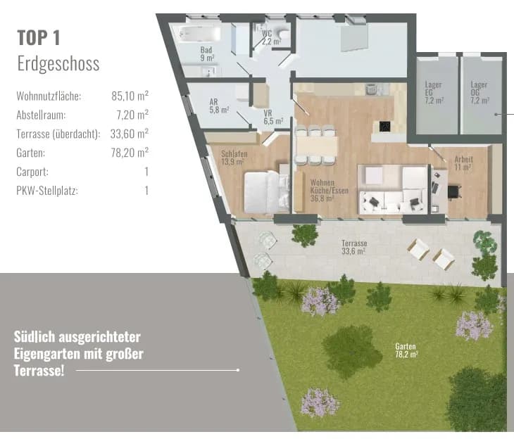 3-Zimmer-Wohnung kaufen in Grieskirchen – 85,1 m², € 424.120