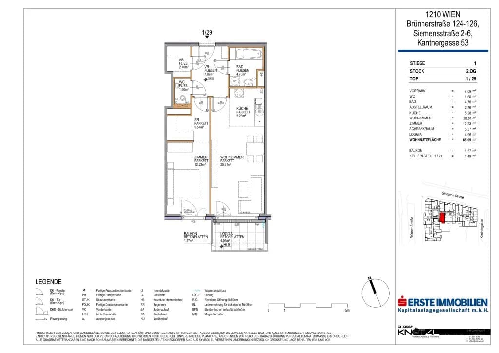 2-Zimmer-Wohnung mieten in Wien – 65,64 m², € 999 – Bild 7 von 7