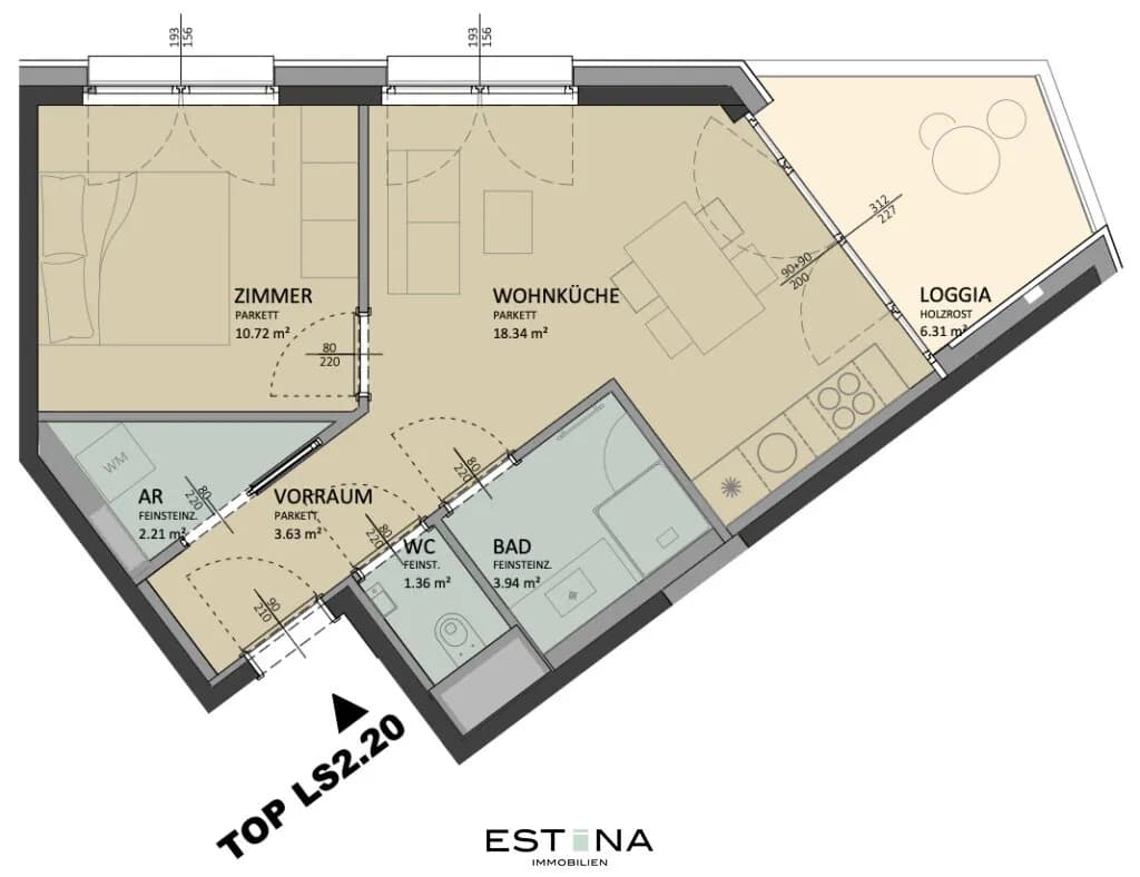 2-Zimmer-Wohnung kaufen in Wien – 39,84 m², € 340.000 – Bild 16 von 16