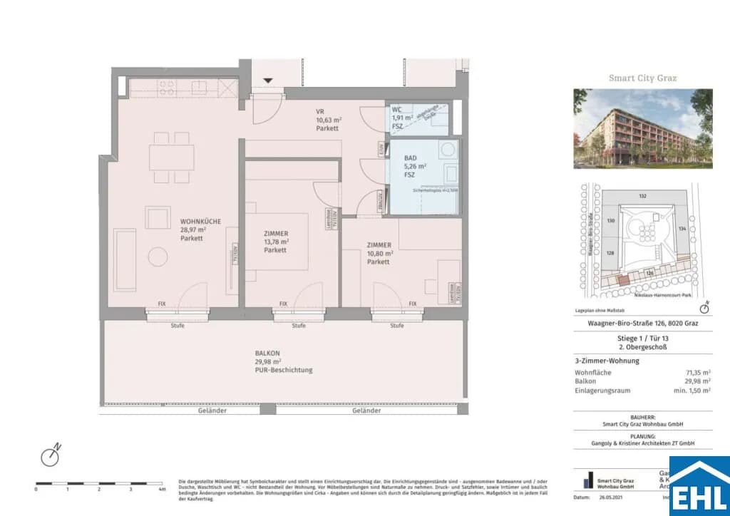 3-Zimmer-Wohnung mieten in Graz – 71,35 m², € 1.255 – Bild 27 von 27