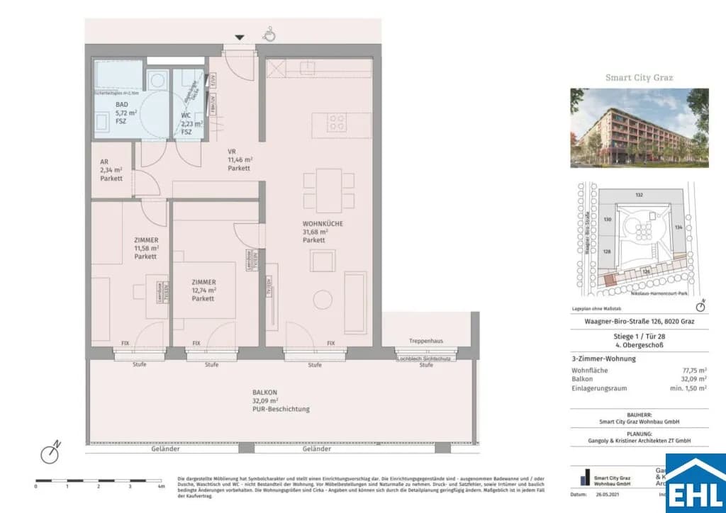 3-Zimmer-Wohnung mieten in Graz – 77,75 m², € 1.365 – Bild 20 von 20