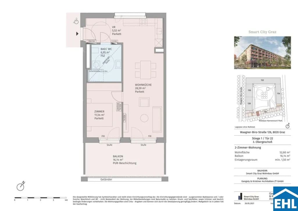 2-Zimmer-Wohnung mieten in Graz – 52,6 m², € 886 – Bild 25 von 25