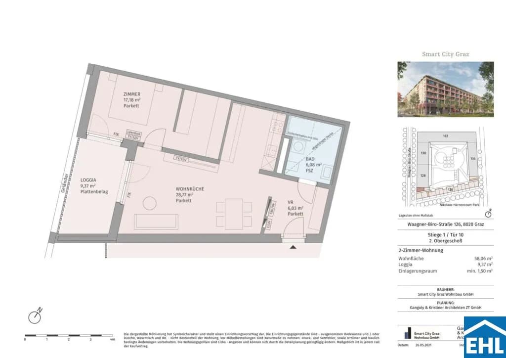 2-Zimmer-Wohnung mieten in Graz – 58,06 m², € 999 – Bild 25 von 25