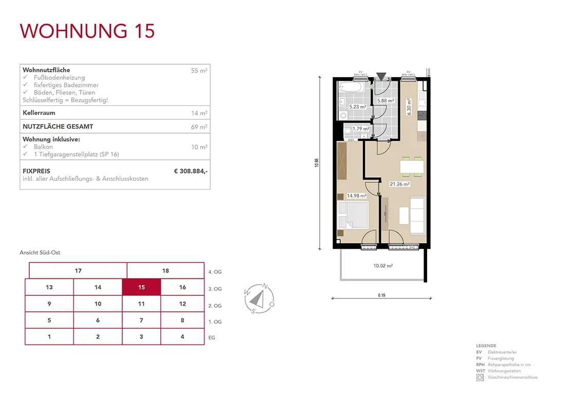2-Zimmer-Wohnung kaufen in Graz – 15 m², € 308.884 – Bild 4 von 8