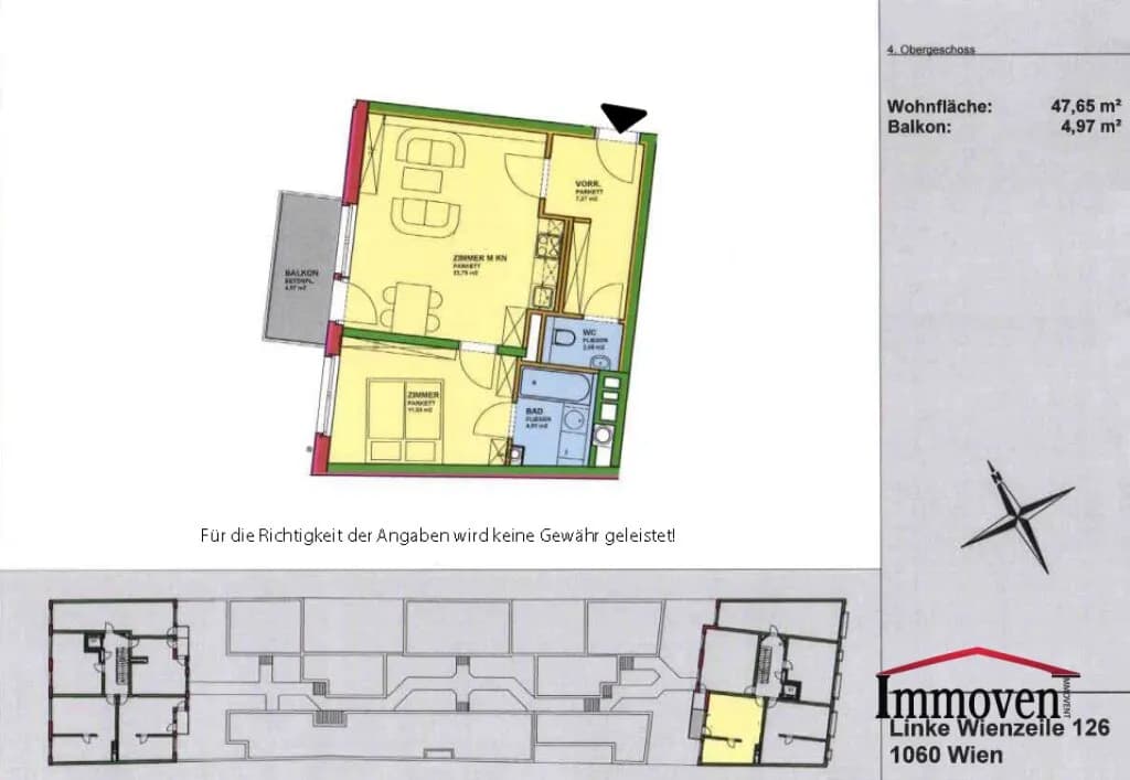 2-Zimmer-Wohnung mieten in Wien – 48 m², € 1.089 – Bild 10 von 10