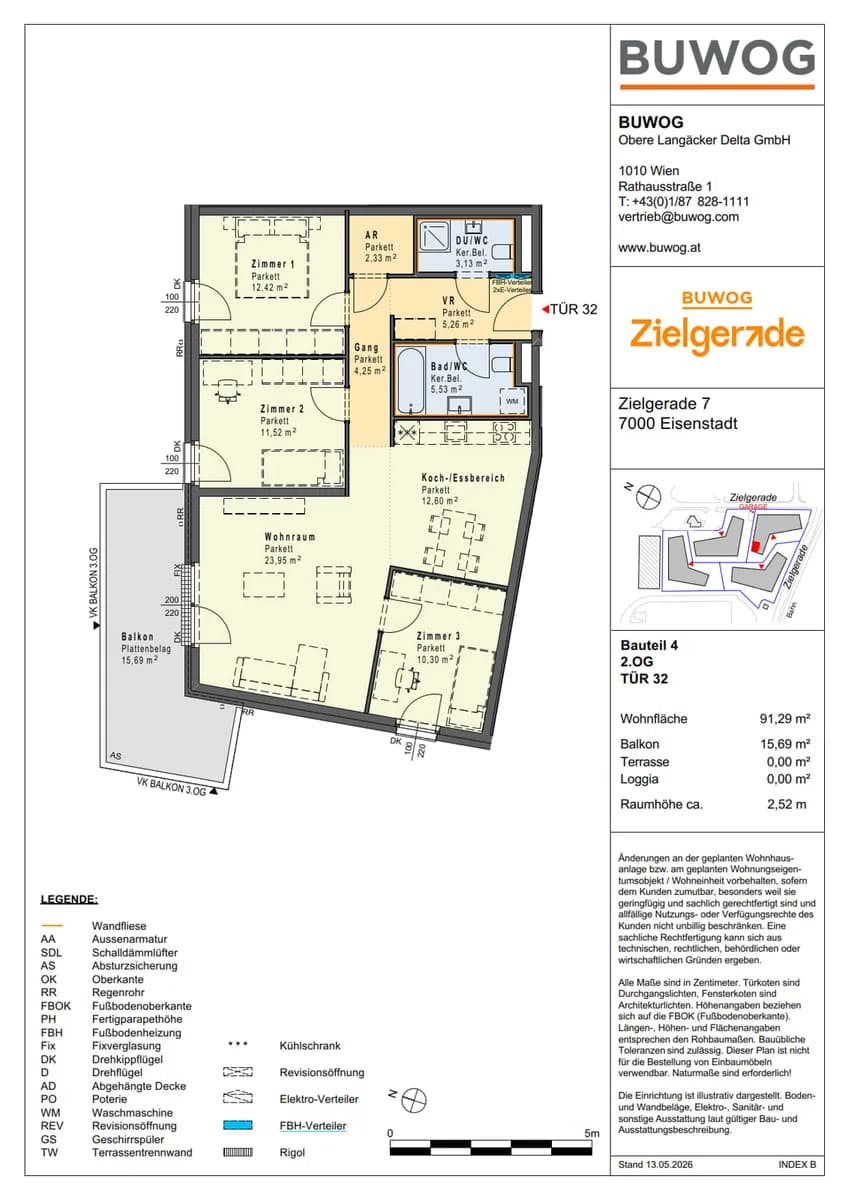 4-Zimmer-Wohnung kaufen in Eisenstadt – 91,29 m², € 445.000 – Bild 2 von 6