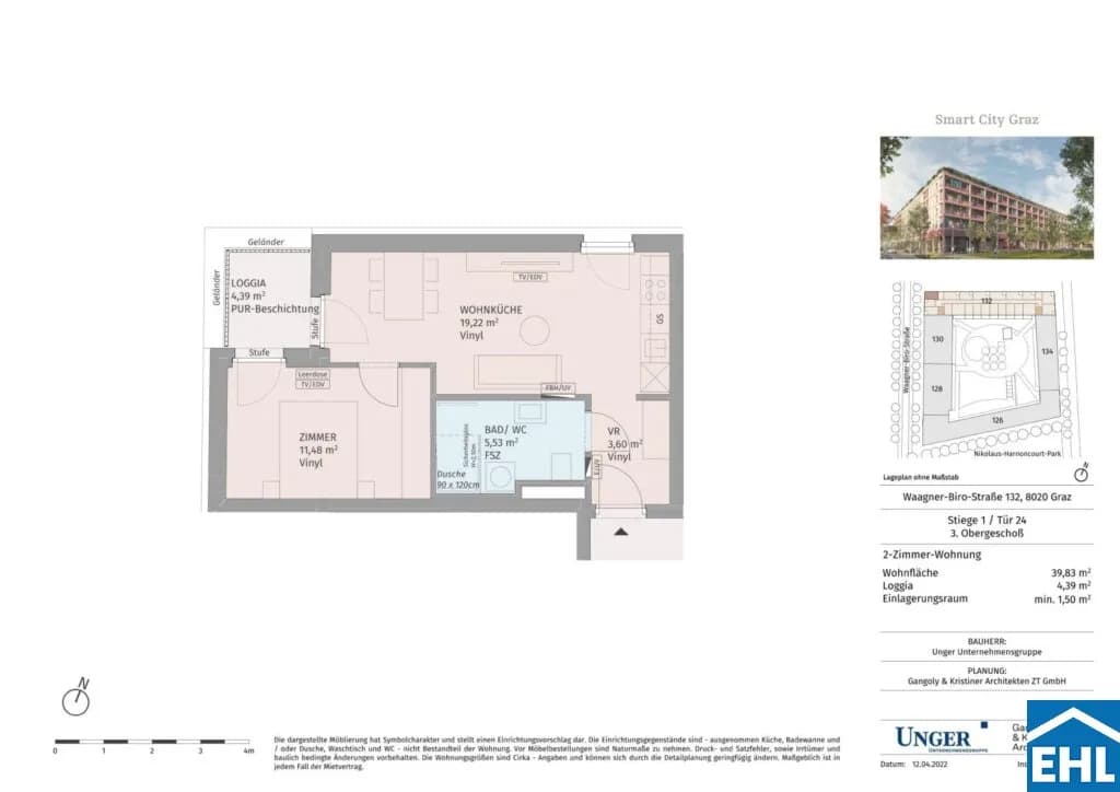 2-Zimmer-Wohnung mieten in Graz – 39,81 m², € 650 – Bild 20 von 20