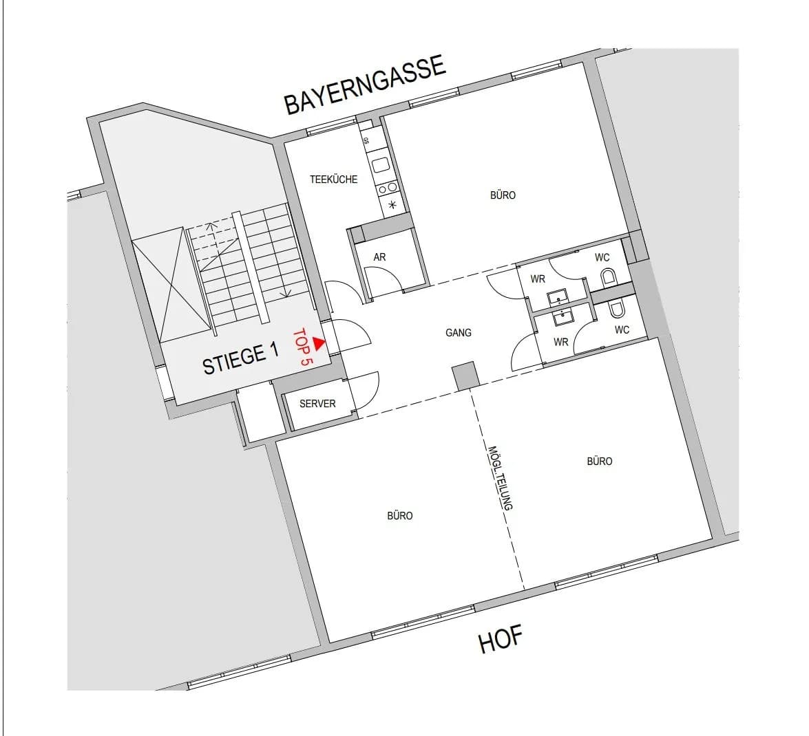 2-Zimmer-Gewerbeimmobilie mieten in Wien – 122 m², € 2.341 – Bild 9 von 9