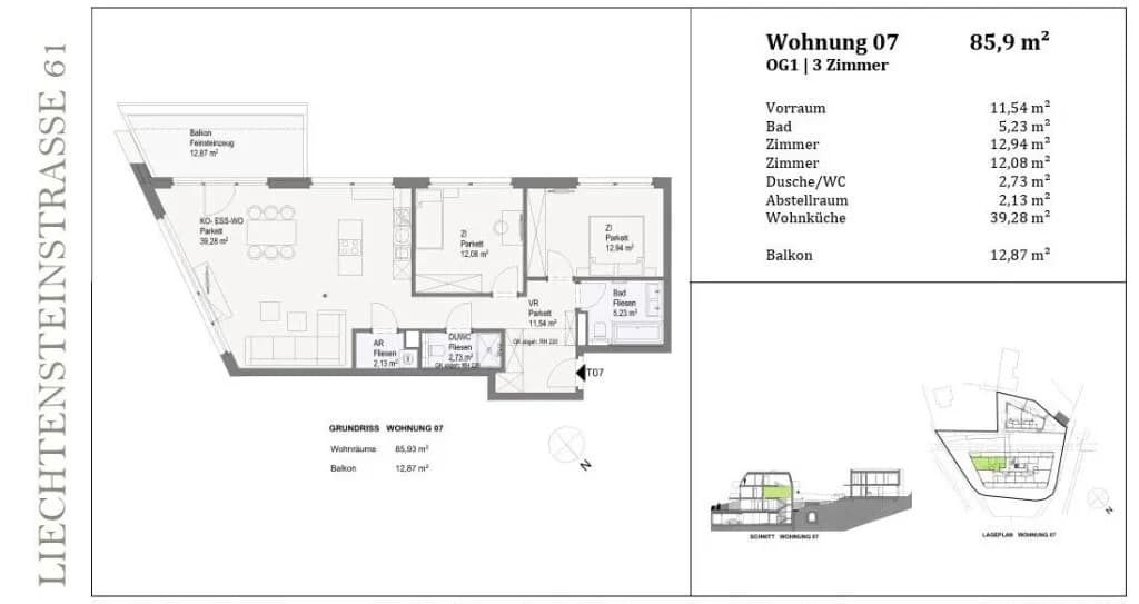 3-Zimmer-Wohnung kaufen in Mödling – 85,93 m², € 575.000 – Bild 13 von 15