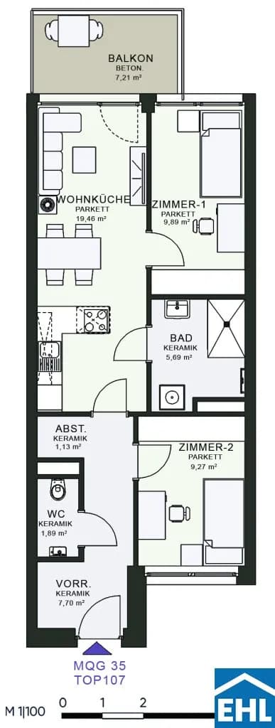 3-Zimmer-Wohnung mieten in Graz – 55,61 m², € 861 – Bild 24 von 24