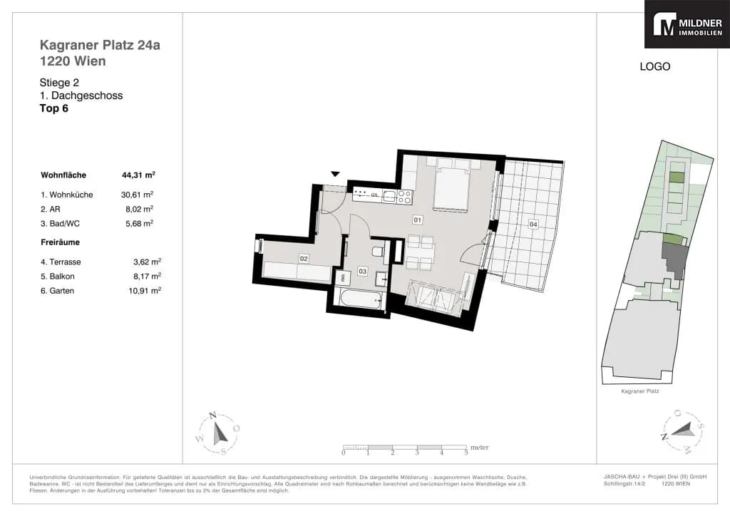 1-Zimmer-Wohnung kaufen in Wien – 44,31 m², € 389.849 – Bild 12 von 12