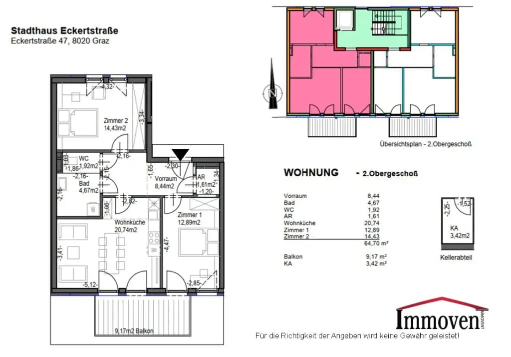 3-Zimmer-Wohnung mieten in Graz – 65 m², € 1.008 – Bild 11 von 11