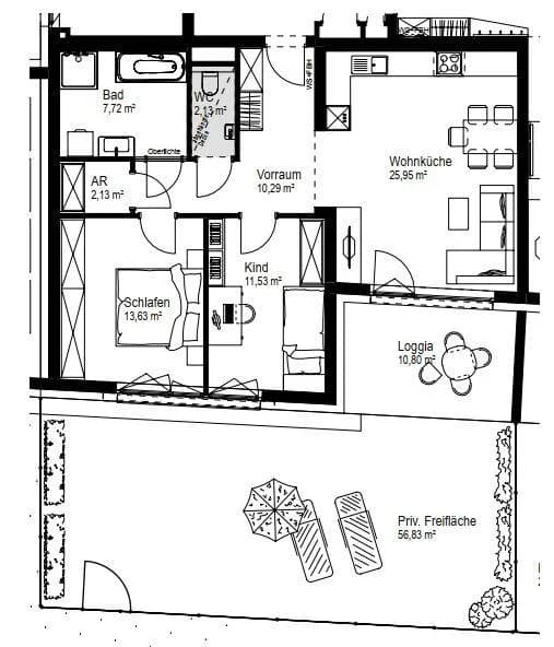 3-Zimmer-Wohnung kaufen in Wels – 73,38 m², € 333.620 – Bild 4 von 6
