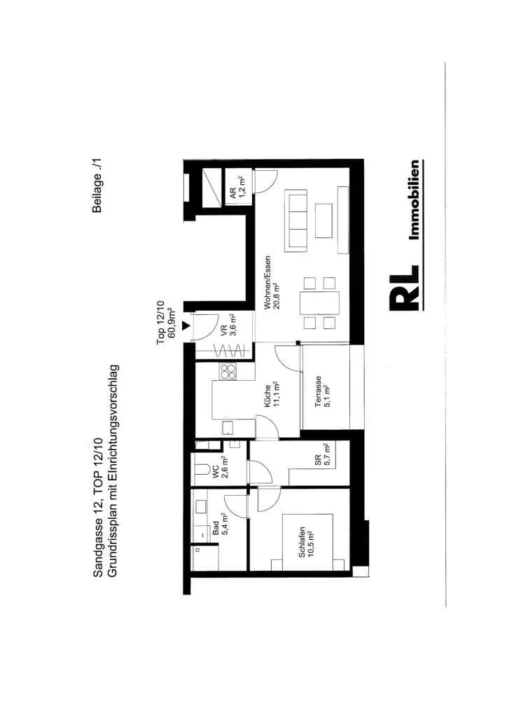 2-Zimmer-Wohnung mieten in Linz – 60,87 m², € 1.032 – Bild 7 von 7