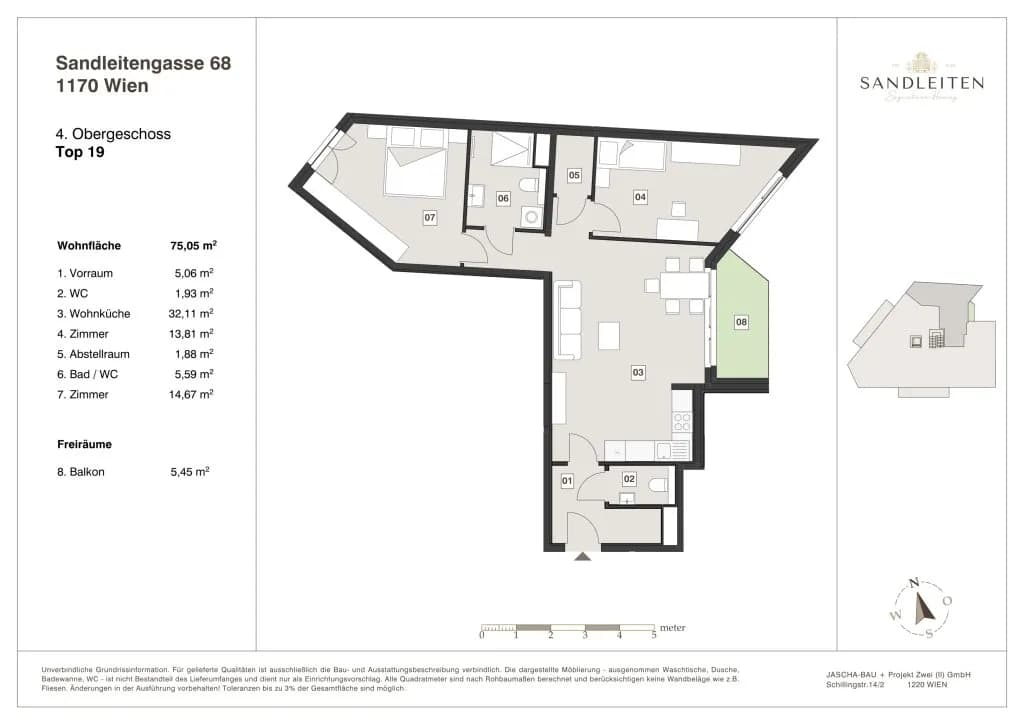 3-Zimmer-Wohnung kaufen in Wien – 75,05 m², € 649.000 – Bild 12 von 12