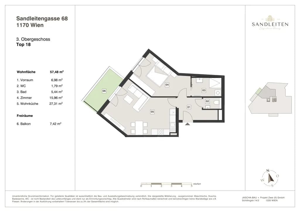 2-Zimmer-Wohnung kaufen in Wien – 57,48 m², € 489.000 – Bild 12 von 12