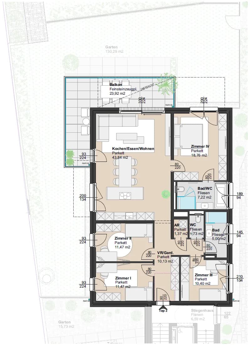 5-Zimmer-Wohnung kaufen in Mödling – 121 m², € 969.000 – Bild 7 von 7