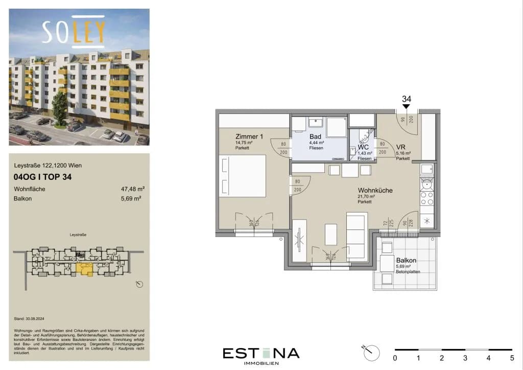 2-Zimmer-Wohnung kaufen in Wien – 47,43 m², € 364.000 – Bild 18 von 19
