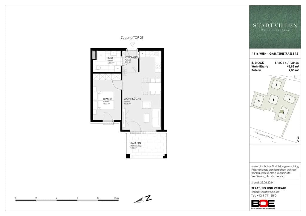 2-Zimmer-Wohnung kaufen in Wien – 46,83 m², € 430.300 – Bild 8 von 8