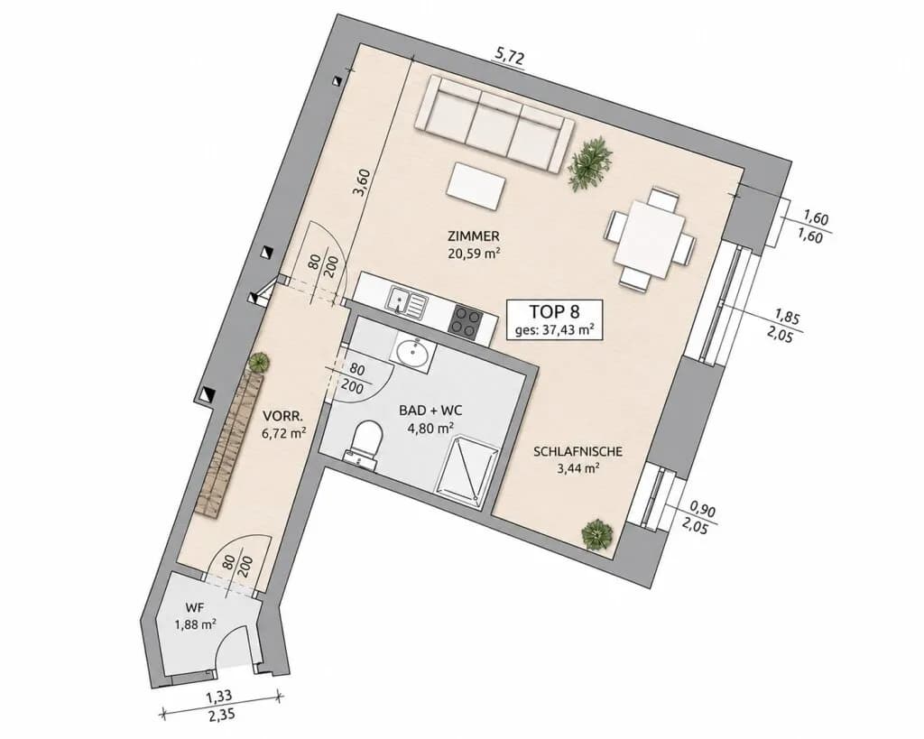 1-Zimmer-Wohnung kaufen in Wien – 37,43 m², € 229.000 – Bild 15 von 15
