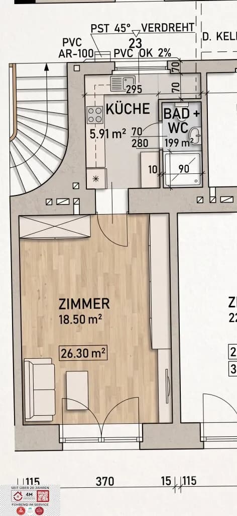 1-Zimmer-Wohnung kaufen in Wien – 26 m², € 130.000 – Bild 9 von 9