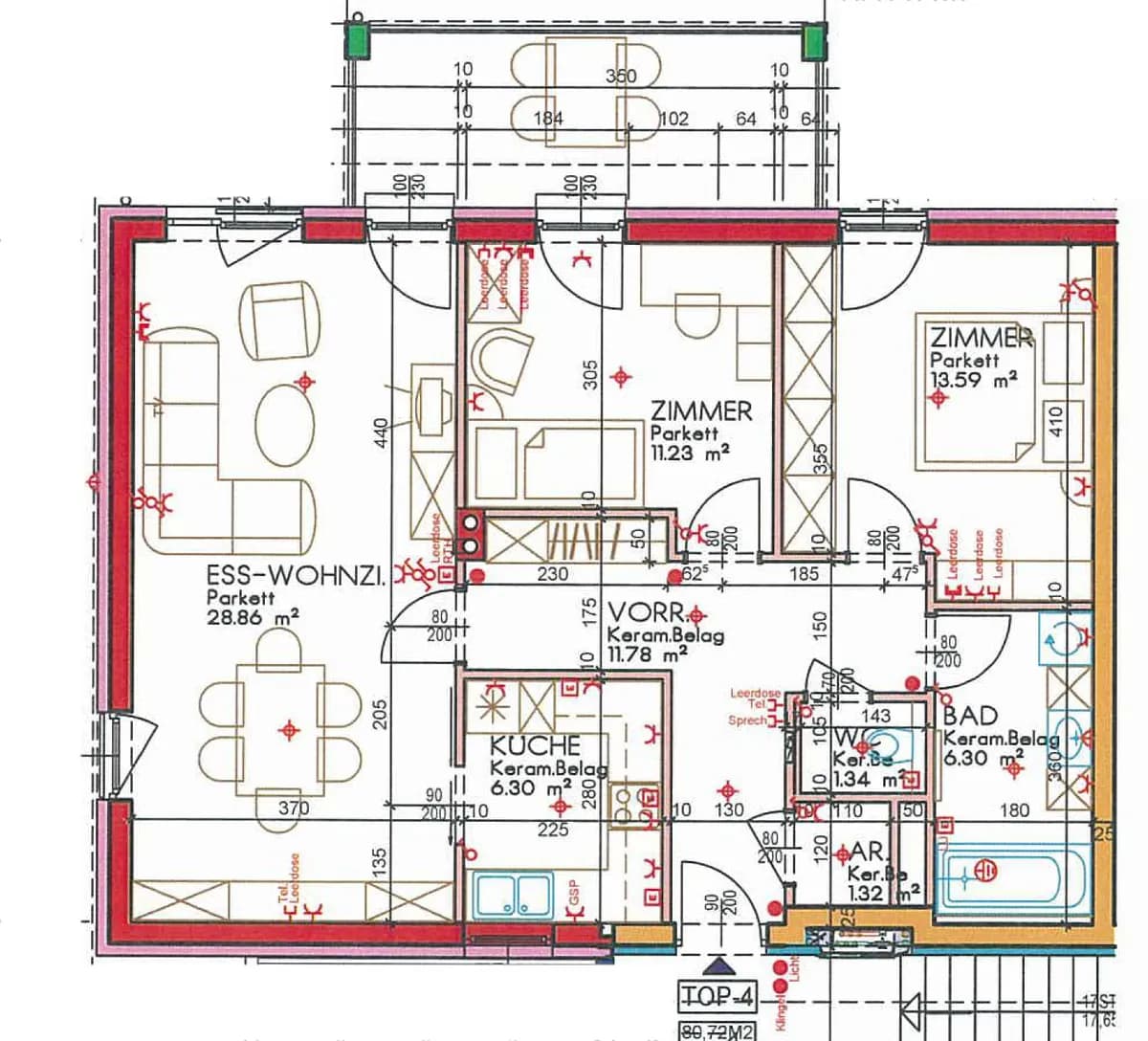 3-Zimmer-Wohnung mieten in Amstetten – 80,95 m², € 760 – Bild 2 von 2