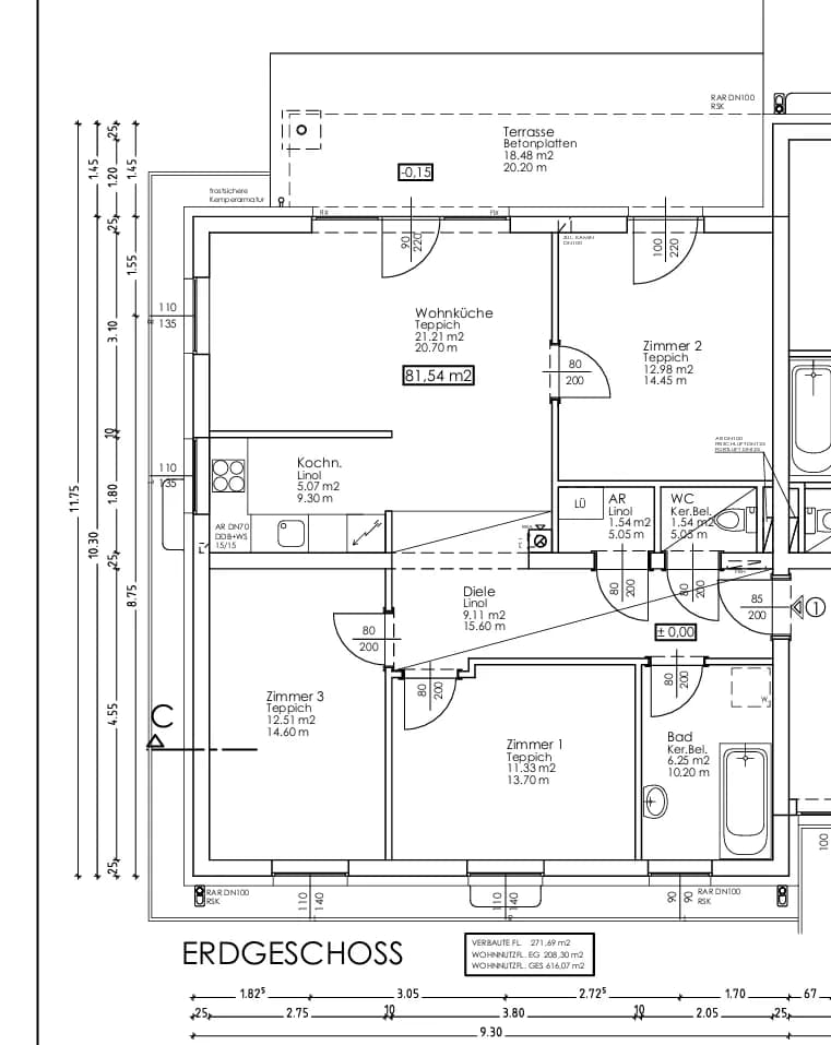 4-Zimmer-Wohnung mieten in Amstetten – 81,54 m², € 906 – Bild 2 von 2