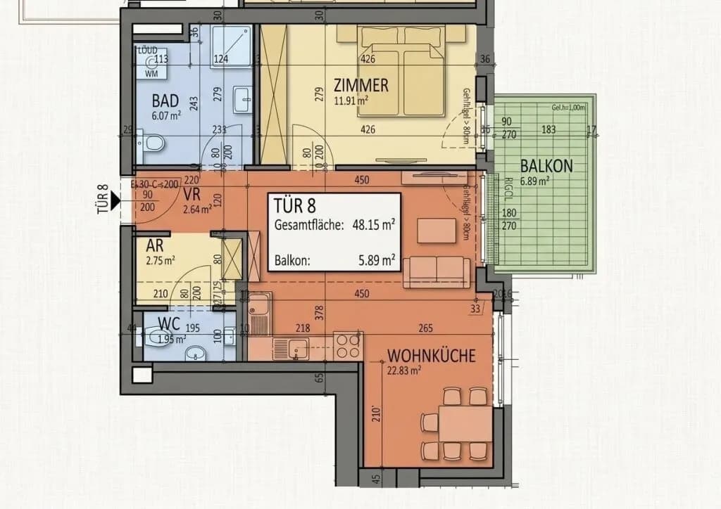 2-Zimmer-Wohnung kaufen in Korneuburg – 48,14 m², € 279.000 – Bild 15 von 15