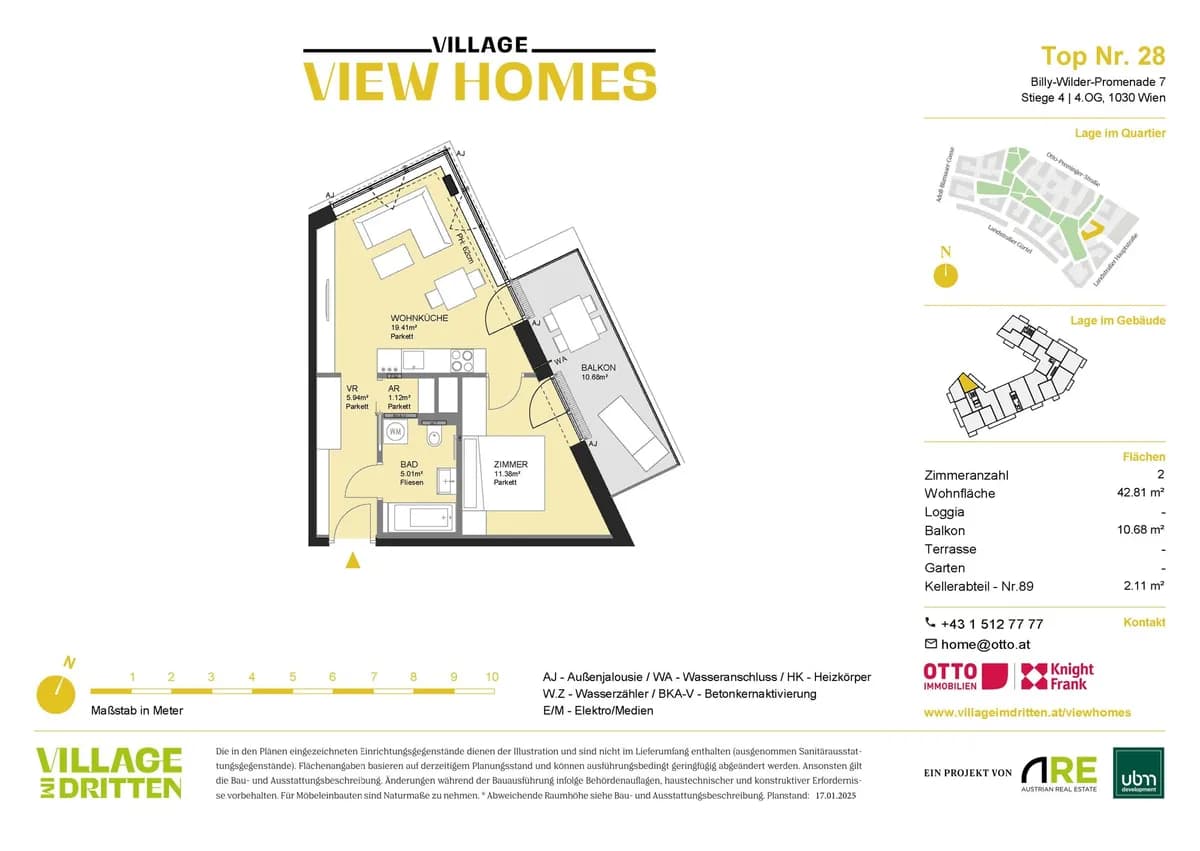 2-Zimmer-Wohnung mieten in Wien – 43,26 m², € 1.095 – Bild 15 von 15