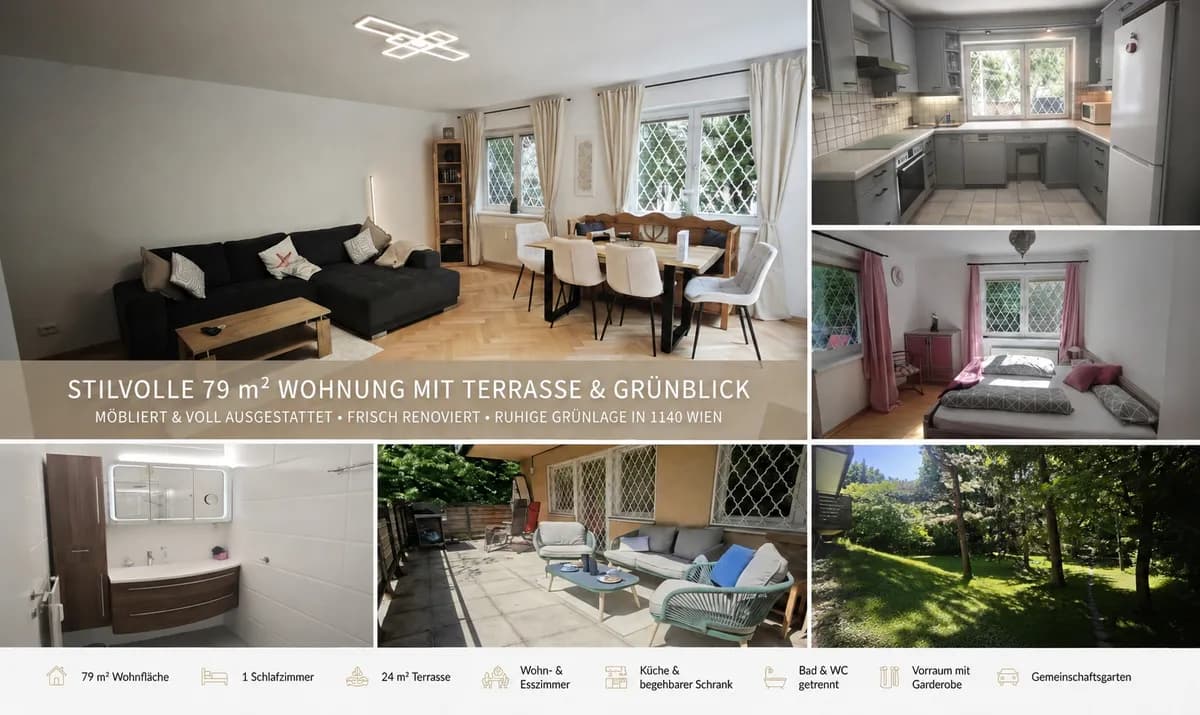 2-Zimmer-Wohnung mieten in Wien – 79 m², € 1.658