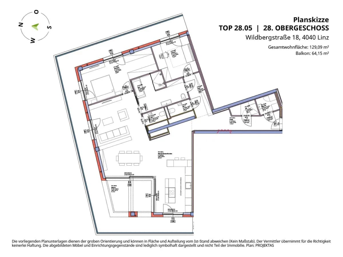 3-Zimmer-Wohnung mieten in Linz – 129,09 m², € 4.599 – Bild 18 von 18
