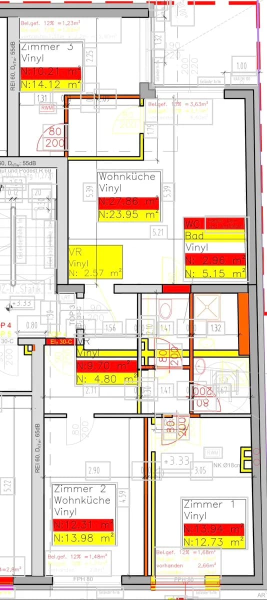 4-Zimmer-Wohnung mieten in Wien – 82 m², € 1.390